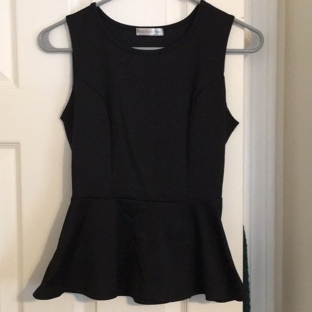 Sleek black peplum shirt